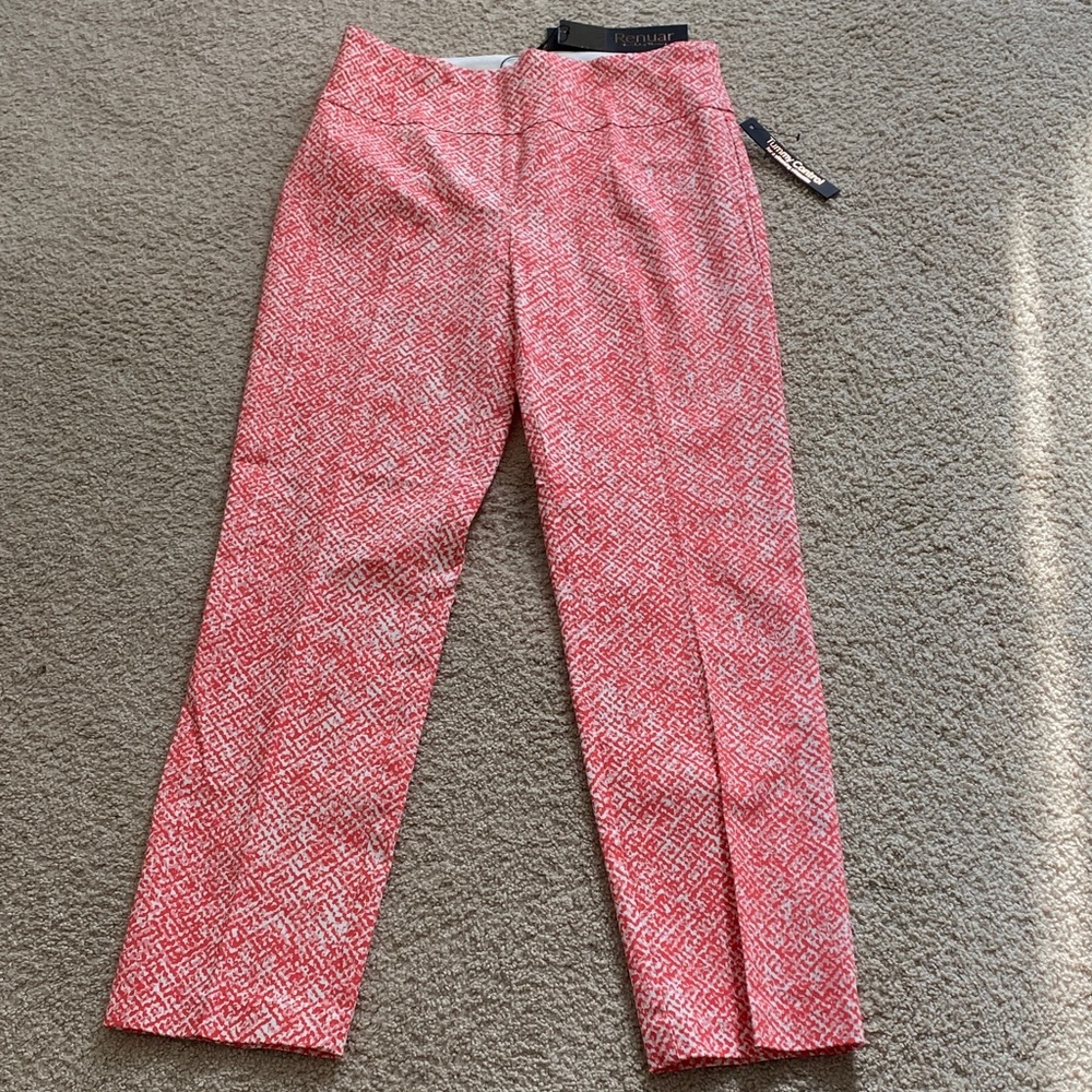 Renuar Multi-Coral Patterned Pants